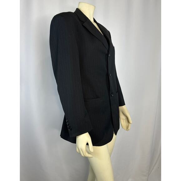Demantie Super 150's Sport Coat Blazer hand tailored black size S/36 W/30 - Picture 6 of 12